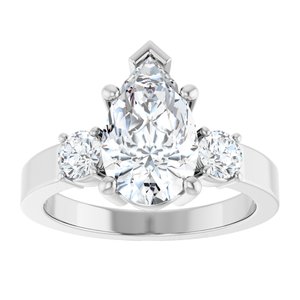 Sterling Silver 11.5x7 mm Pear Ring Mounting – image 5