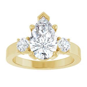 14K Yellow Gold 11.5x7 mm Pear Ring Mounting – image 5