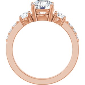 10K Rose Gold 7 mm Round Ring Mounting – image 3