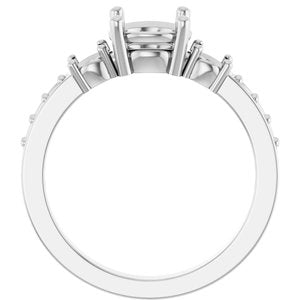 14K White Gold 7 mm Round Ring Mounting – image 4