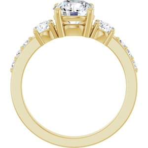 14K Yellow Gold 7 mm Round Ring Mounting – image 3