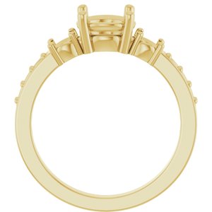 14K Yellow Gold 7 mm Round Ring Mounting – image 4