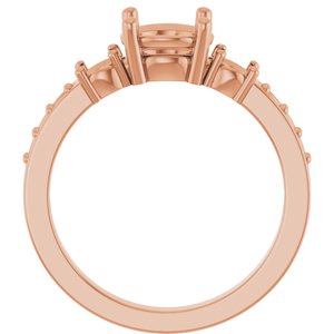 14K Rose Gold 7 mm Round Ring Mounting – image 4