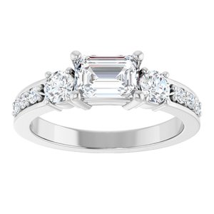 Platinum 6.5x4.5 mm Emerald Ring Mounting – image 5