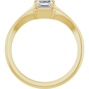18K Yellow Gold 6.5x4.5 mm Emerald Ring Mounting – image 3