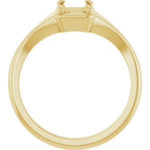 18K Yellow Gold 6.5x4.5 mm Emerald Ring Mounting – image 4