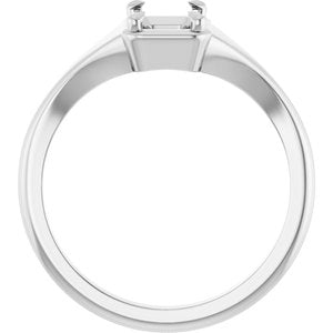 Sterling Silver 6.5x4.5 mm Emerald Ring Mounting – image 4
