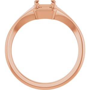 14K Rose Gold 6.5x4.5 mm Emerald Ring Mounting – image 4