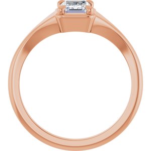 14K Rose Gold 6.5x4.5 mm Emerald Ring Mounting – image 3