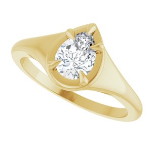 14K Yellow Gold 7x5 mm Pear Ring Mounting – image 8