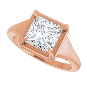 10K Rose Gold 7x7 mm Square Ring Mounting – image 8
