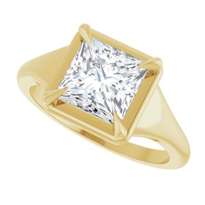 10K Yellow Gold 7x7 mm Square Ring Mounting – image 8