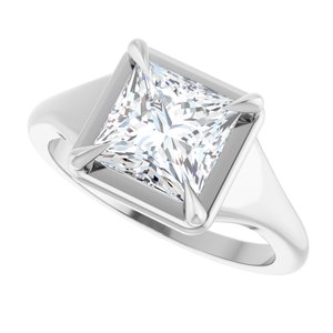 Platinum 7x7 mm Square Ring Mounting – image 8