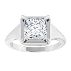 14K White Gold 7x7 mm Square Ring Mounting – image 5