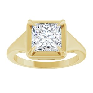 14K Yellow Gold 7x7 mm Square Ring Mounting – image 5
