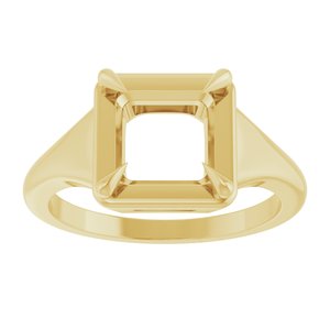10K Yellow Gold 7x7 mm Square Ring Mounting – image 6