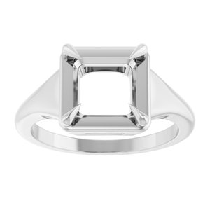 14K X1 White Gold 7x7 mm Square Ring Mounting – image 6