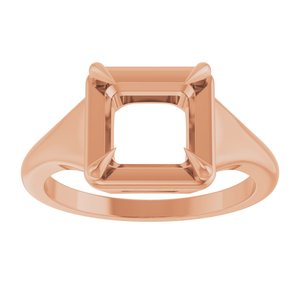 14K Rose Gold 7x7 mm Square Ring Mounting – image 6