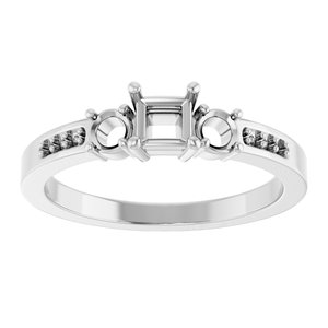 10K White Gold 3.5x3.5 mm Square Ring Mounting – image 6