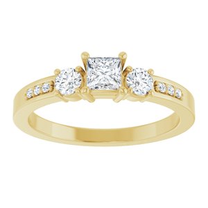 18K Yellow Gold 3.5x3.5 mm Square Ring Mounting – image 5