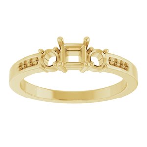 18K Yellow Gold 3.5x3.5 mm Square Ring Mounting – image 6