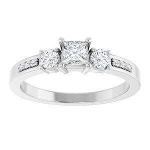 10K White Gold 3.5x3.5 mm Square Ring Mounting – image 5