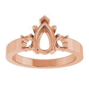 10K Rose Gold 8.5x5.5 mm Pear Ring Mounting – image 6
