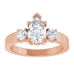 14K Rose Gold 8.5x5.5 mm Pear Ring Mounting – image 5
