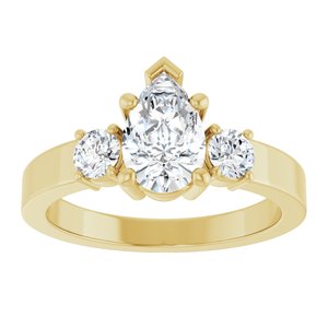 10K Yellow Gold 8.5x5.5 mm Pear Ring Mounting – image 5