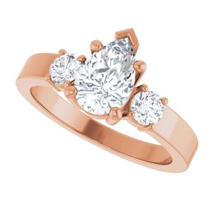 14K Rose Gold 8.5x5.5 mm Pear Ring Mounting – image 8