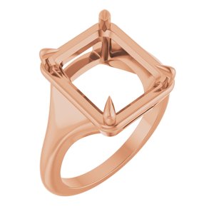 10K Rose Gold 12x10 mm Emerald Ring Mounting – image 2