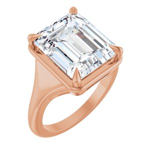 14K Rose Gold 12x10 mm Emerald Ring Mounting