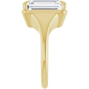 14K Yellow Gold 12x10 mm Emerald Ring Mounting – image 7