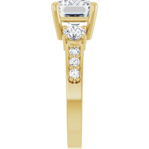14K Yellow Gold 10x7 mm Emerald Ring Mounting – image 7