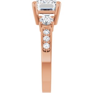 18K Rose Gold 10x7 mm Emerald Ring Mounting – image 7