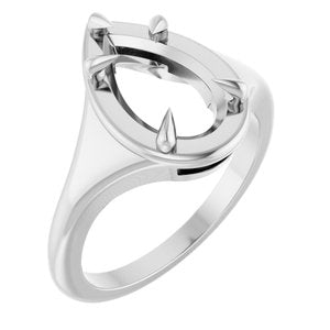 Sterling Silver 11.5x7 mm Pear Ring Mounting – image 2