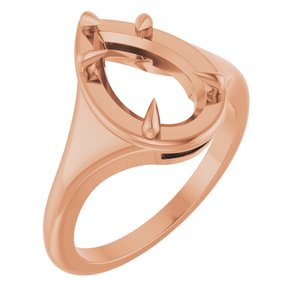 14K Rose Gold 11.5x7 mm Pear Ring Mounting – image 2