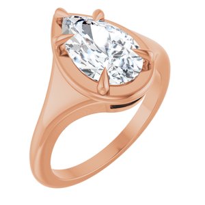 18K Rose Gold 11.5x7 mm Pear Ring Mounting