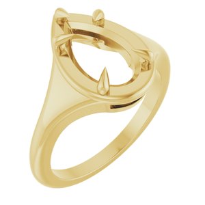 10K Yellow Gold 11.5x7 mm Pear Ring Mounting – image 2