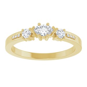 10K Yellow Gold 5x3 mm Marquise Ring Mounting – image 5