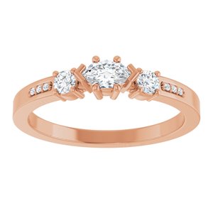 18K Rose Gold 5x3 mm Marquise Ring Mounting – image 5