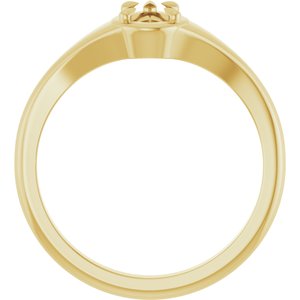 18K Yellow Gold 6x4 mm Pear Ring Mounting – image 4