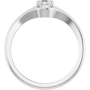 14K X1 White Gold 6x4 mm Pear Ring Mounting – image 3
