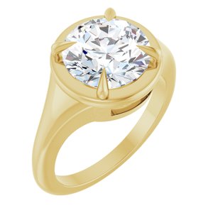 18K Yellow Gold 9.4 mm Round Ring Mounting