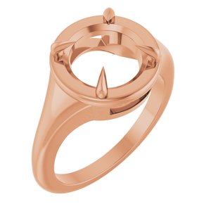 18K Rose Gold 9.4 mm Round Ring Mounting – image 2