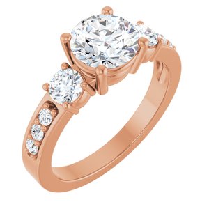 10K Rose Gold 7 mm Round Ring Mounting