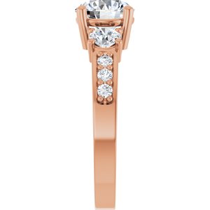 10K Rose Gold 7 mm Round Ring Mounting – image 7