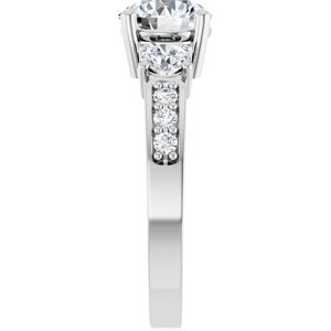 18K White Gold 7 mm Round Ring Mounting – image 7
