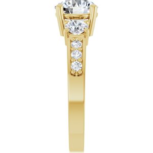 14K Yellow Gold 7 mm Round Ring Mounting – image 7