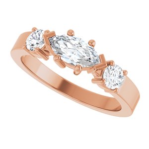 10K Rose Gold 8x4 mm Marquise Ring Mounting – image 8